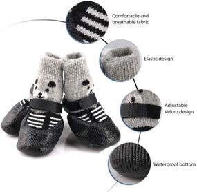 img 3 attached to 🐾 TOULIFLY Dog Anti-Slip Socks for Small Dogs - Paw Protector Booties - Non-Slip Dog Shoes for Hardwood Floors - Waterproof Dog Socks Boots for Indoor and Outdoor Use