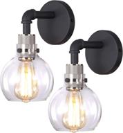 💡 hamilyeah globe sconces wall lighting: stylish brushed nickel industrial bathroom light, perfect for bedroom and living room | set of two логотип