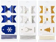 🎁 hallmark gift wrap accessory kit - gold, silver, blue: 6 gift bows, 12 gift tags, 9 yards of twine for christmas presents, hanukkah gifts, gift boxes, and bags logo
