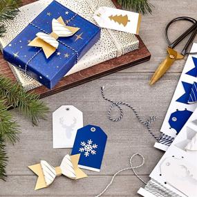 img 3 attached to 🎁 Hallmark Gift Wrap Accessory Kit - Gold, Silver, Blue: 6 Gift Bows, 12 Gift Tags, 9 Yards of Twine for Christmas Presents, Hanukkah Gifts, Gift Boxes, and Bags