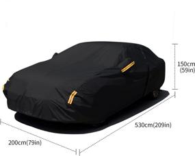 img 2 attached to 🚗 NEVERLAND Waterproof All-Weather Full Car Cover - Ultimate Rain, Sun, and Dust Protection for Automobiles, with Seat Zipper, Universal Fit for Sedan (Up to 198-209 inch Length)