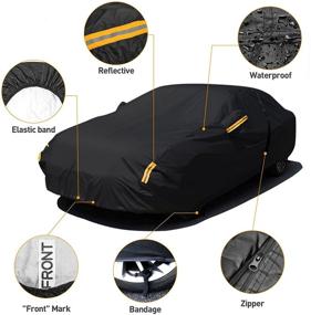 img 3 attached to 🚗 NEVERLAND Waterproof All-Weather Full Car Cover - Ultimate Rain, Sun, and Dust Protection for Automobiles, with Seat Zipper, Universal Fit for Sedan (Up to 198-209 inch Length)