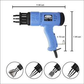 img 2 attached to 🔥 Heat Gun, Mowis 1800W Heavy Duty Hot Air Shrink Gun with LCD Display, Adjustable Temperature & Wind Speed - Blue Color