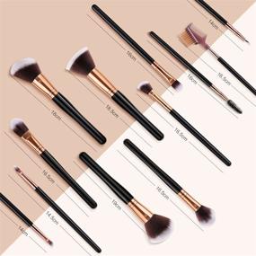 img 1 attached to 💄 SOLVE Makeup Brushes Set - 16 Pcs Premium Synthetic Foundation Blending Blush Concealer Eye Shadow Makeup Brush Kit with Leather Travel Bag, Black/Rose Gold