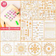 📔 5arth journal stencils set - ultimate pack of 30 diy drawing templates for a5 notebook, lettering, numbers & mandalas - perfect for kids, women & creatives logo
