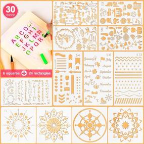img 4 attached to 📔 5ARTH Journal Stencils Set - Ultimate Pack of 30 DIY Drawing Templates for A5 Notebook, Lettering, Numbers & Mandalas - Perfect for Kids, Women & Creatives