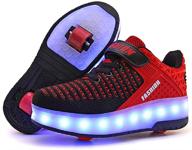 ufatansy usb rechargeable roller skate shoes led fashion sneakers - comfortable kids skateboarding shoes with wheels - mesh surface thanksgiving & christmas day best gift logo