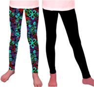 🦋 syleia electric butterflies pattern leggings: stylish girls' clothing for fashion-forward looks! logo