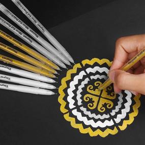 img 4 attached to ✒️ Tingeart Premium Gel Pen Set - White, Gold & Silver Ink Pens (3 Colors), Fine-Tip Sketching & Coloring Pens for Illustration Design, Black Paper Drawing - Pack of 9