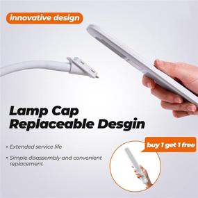 img 3 attached to BOLOWEI LED Desk Lamp: Small White Clamp Lamp for College Dorm Room, 6-Level Dimmable with 5 Color Modes, Swing Arm & Touch Control - Perfect for Home Office Study/Reading/Drawing 10W