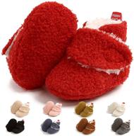 cute and cozy baby booties: soft sole fleece cotton newborn socks for winter warmth and non-skid grip logo