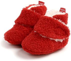 img 2 attached to Cute and Cozy Baby Booties: Soft Sole Fleece Cotton Newborn Socks for Winter Warmth and Non-Skid Grip