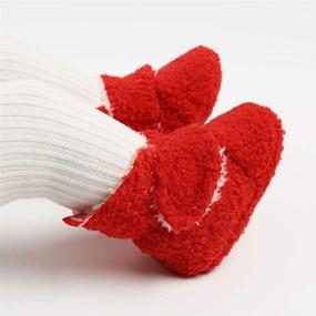 img 1 attached to Cute and Cozy Baby Booties: Soft Sole Fleece Cotton Newborn Socks for Winter Warmth and Non-Skid Grip