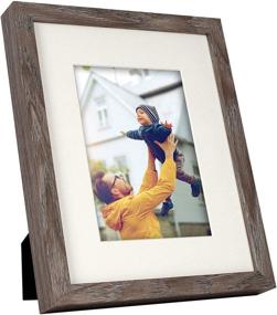 img 2 attached to Golden State Art Ivory Mat Easel Stand Picture/Shadowbox Frame for Tabletop & Wall (Grey, 8x10 for 5x7 Photo, 1-Pack) – Ideal for Family Pics, Portraits, Baby Pics