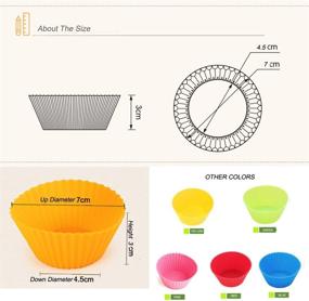 img 3 attached to 🌈 36 PCS Rainbow Thicken Silicone Cupcake Muffin Baking Cups Liners Molds Sets - Reusable & Nonstick Muffin Molds for Colorful Baking