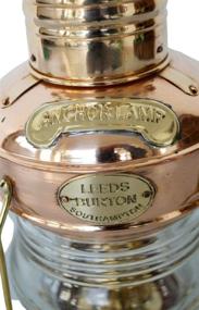 img 1 attached to 🏴 14-дюймовая морская лампа на масле с латунной и медной якорной фонарной арматурой Leeds Burton