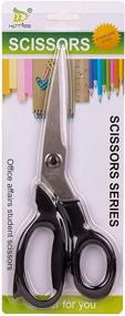 img 1 attached to 🔪 Versatile 8" Black Craft Scissors - Premium Quality Stainless Steel for Home, School, Office, Arts, Fabric, and Crafts Sewing - Soft Comfortable Grip - Heavy Duty Contoured Shears [1 Pack]