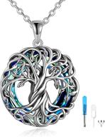 🌳 toupop tree of life urn necklace: sterling silver cremation jewelry with crystal - memorial locket for women, girls, friends logo