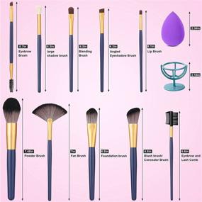 img 1 attached to 🖌️ Lunasea Premium Synthetic Makeup Brush Set for Foundation, Face Powder, Blush, Concealers, and Eyeshadow - Complete Makeup Brush Kit with Beauty Blender Sponge Holder (10+6pcs)