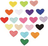 🌈 20pcs colorful cartoon heart decal fabric iron on patches - diy embroidered motif badge for jeans clothes - hwafan mix applique decoration logo