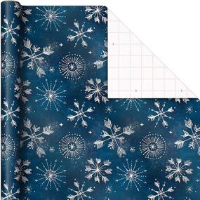 img 1 attached to Hallmark Christmas Wrapping Paper Set - Snowy Village, Starry Snowflakes, Birch Trees & Cardinals (3 Rolls: 120 sq. ft. ttl) with Convenient Cut Lines on Reverse