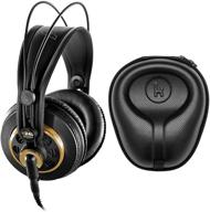 akg k240 studio professional headphones bundle with hard shell case - superior sound and protection (2 items) logo