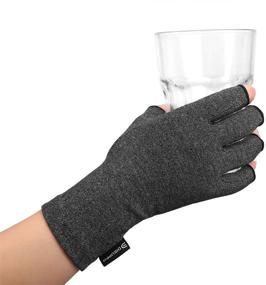 img 1 attached to DailyWork Fingerless Compression Gloves for Arthritis Relief: Perfect for Rheumatoid Arthritis