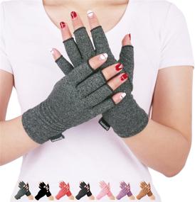 img 4 attached to DailyWork Fingerless Compression Gloves for Arthritis Relief: Perfect for Rheumatoid Arthritis