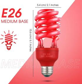 img 3 attached to 🎄 Set of 4 Red 24W Spiral Christmas Light Bulbs, 120V E26 Base - Ideal for Parties, Indoor/Outdoor Decorative Illumination