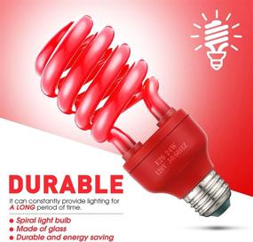 img 2 attached to 🎄 Set of 4 Red 24W Spiral Christmas Light Bulbs, 120V E26 Base - Ideal for Parties, Indoor/Outdoor Decorative Illumination