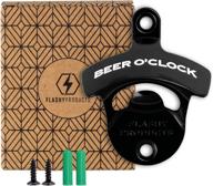 🍺 bottle opener wall mount: flashy products' funny black beer o'clock with gift box - rust-proof, essential for man-cave bar pool логотип