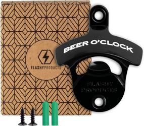 img 4 attached to 🍺 Bottle Opener Wall Mount: Flashy Products' Funny Black Beer O'Clock with Gift Box - Rust-Proof, Essential for Man-cave Bar Pool