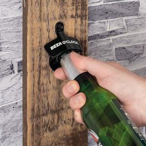 img 2 attached to 🍺 Bottle Opener Wall Mount: Flashy Products' Funny Black Beer O'Clock with Gift Box - Rust-Proof, Essential for Man-cave Bar Pool