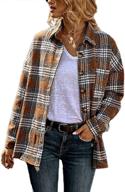 👚 womens oversized flannel shacket: stylish coats, jackets & vests for women by chouyatou logo