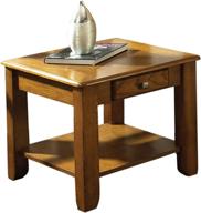 steve silver company nelson end table: elegant golden oak wood finish with convenient drawer storage, 22 x 24 x 22 inches logo