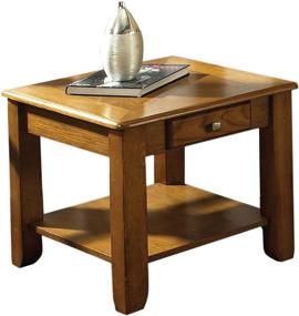 img 4 attached to Steve Silver Company Nelson End Table: Elegant Golden Oak Wood Finish with Convenient Drawer Storage, 22 x 24 x 22 inches