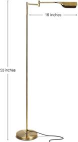 img 2 attached to 🔦 Brightech Leaf - Adjustable Pharmacy LED Floor Lamp: Ideal for Reading, Crafting, and Precise Tasks - Illuminate Your Living Room, Sewing Area, Office Desk, and Table with Antique Brass / Gold Brilliance