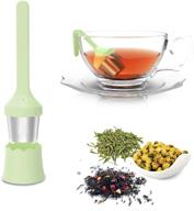 🍵 geekboy tea infuser: premium extra fine mesh strainer with drip tray – bpa-free silicone handle – ideal for loose leaf tea & herbal tea (green) логотип