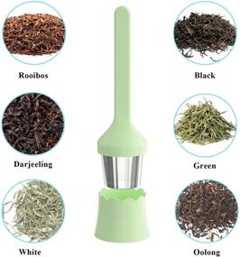 img 2 attached to 🍵 Geekboy Tea Infuser: Premium Extra Fine Mesh Strainer with Drip Tray – BPA-Free Silicone Handle – Ideal for Loose Leaf Tea & Herbal Tea (Green)