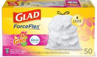 glad tall kitchen drawstring trash household supplies logo