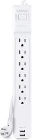 img 3 attached to High-Performance CyberPower Surge Protector with 6 Outlets, 2 USB Charge Ports, 6ft Power Cord - 900J/125V for Ultimate Protection - in White Color