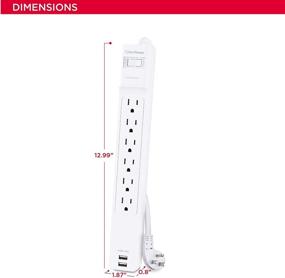 img 1 attached to High-Performance CyberPower Surge Protector with 6 Outlets, 2 USB Charge Ports, 6ft Power Cord - 900J/125V for Ultimate Protection - in White Color