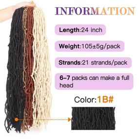 img 3 attached to 🖤 6 Packs of ZRQ 24 Inch Faux Locs Crochet Hair: Pre-looped Goddess Locs for Black Women - Soft & Extended Braiding Hair with Afro Roots Look - Synthetic Hair in 1B#