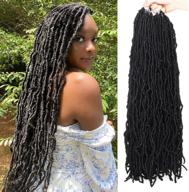 🖤 6 packs of zrq 24 inch faux locs crochet hair: pre-looped goddess locs for black women - soft & extended braiding hair with afro roots look - synthetic hair in 1b# logo