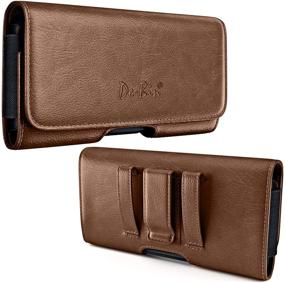 img 3 attached to 📱 Samsung Galaxy S21 S20 S10 S9 S8 Belt Holster - De-Bin Belt Case with Belt Clip Loops, Phone Pouch Belt Holder, Built-in ID Card Holder - Brown (Not for Plus) - Compatible with Other Cases