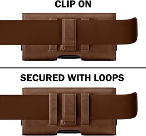 img 1 attached to 📱 Samsung Galaxy S21 S20 S10 S9 S8 Belt Holster - De-Bin Belt Case with Belt Clip Loops, Phone Pouch Belt Holder, Built-in ID Card Holder - Brown (Not for Plus) - Compatible with Other Cases