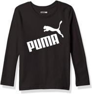 👕 stylish and comfortable: puma boys' graphic longsleeve t-shirt for fashion-forward kids logo