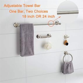 img 3 attached to 🛁 Enhance Your Bathroom with the BGL 4-Piece Brushed Nickel Adjustable Expandable Towel Bar Set - Wall Mounted Bathroom Hardware Accessory Set