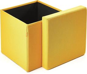 img 3 attached to 🟨 Kvell Storage Ottoman in Kube's Vibrant Yellow Shade