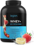 🍓 legion whey+ grass fed whey isolate protein powder - low carb, low calorie, non-gmo, lactose free, gluten free, sugar free, all natural whey protein isolate, 5 pounds (strawberry banana) logo